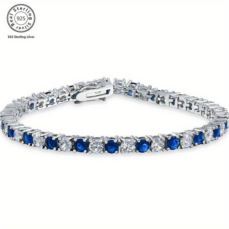 1 Italian Luxury 925 Silver moissanite inlaid Bracelet, Designed And Handmade By An Italian Designer, Perfect As An Anniversary Gift for Your Wife, Suitable for Various Occasions Such As Banquets, And Comes with An Exquisite Jewelry Box