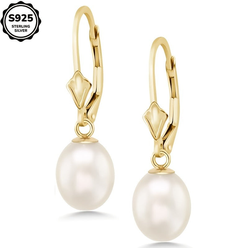 925 Silver Freshwater Pearl Earrings, Suitable For Girls, Fashion, Luxury, For Every Day, For Dates, For Celebrations, For Moms, Wives, Sisters, Friends, Halloween, Thanksgiving, Christmas, Birthdays, Anniversary Gifts