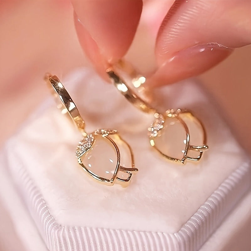 Women Creative Tulip Flower Earrings Simple Fashionable Elegant Earrings High-end Feel