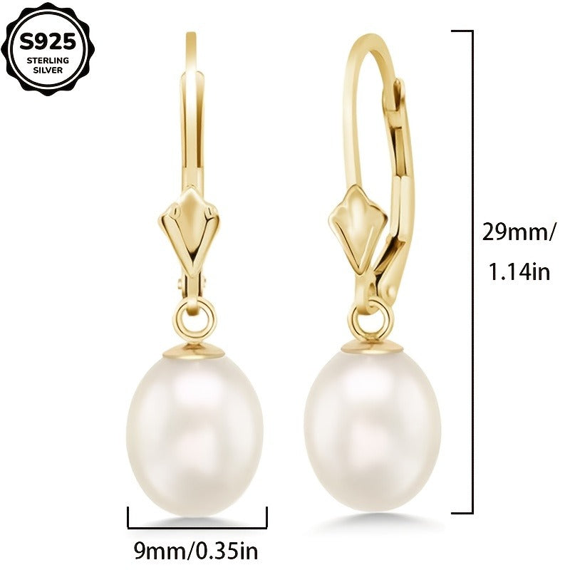 925 Silver Freshwater Pearl Earrings, Suitable For Girls, Fashion, Luxury, For Every Day, For Dates, For Celebrations, For Moms, Wives, Sisters, Friends, Halloween, Thanksgiving, Christmas, Birthdays, Anniversary Gifts