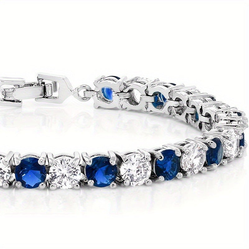 1 Italian Luxury 925 Silver moissanite inlaid Bracelet, Designed And Handmade By An Italian Designer, Perfect As An Anniversary Gift for Your Wife, Suitable for Various Occasions Such As Banquets, And Comes with An Exquisite Jewelry Box