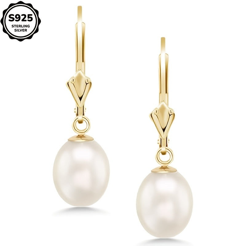 925 Silver Freshwater Pearl Earrings, Suitable For Girls, Fashion, Luxury, For Every Day, For Dates, For Celebrations, For Moms, Wives, Sisters, Friends, Halloween, Thanksgiving, Christmas, Birthdays, Anniversary Gifts