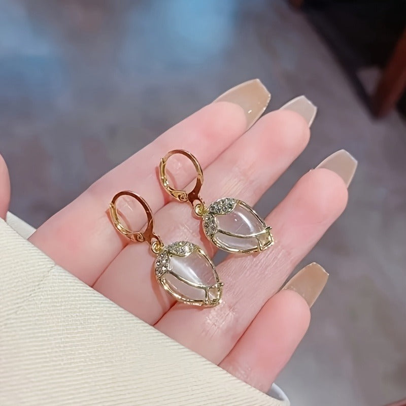 Women Creative Tulip Flower Earrings Simple Fashionable Elegant Earrings High-end Feel