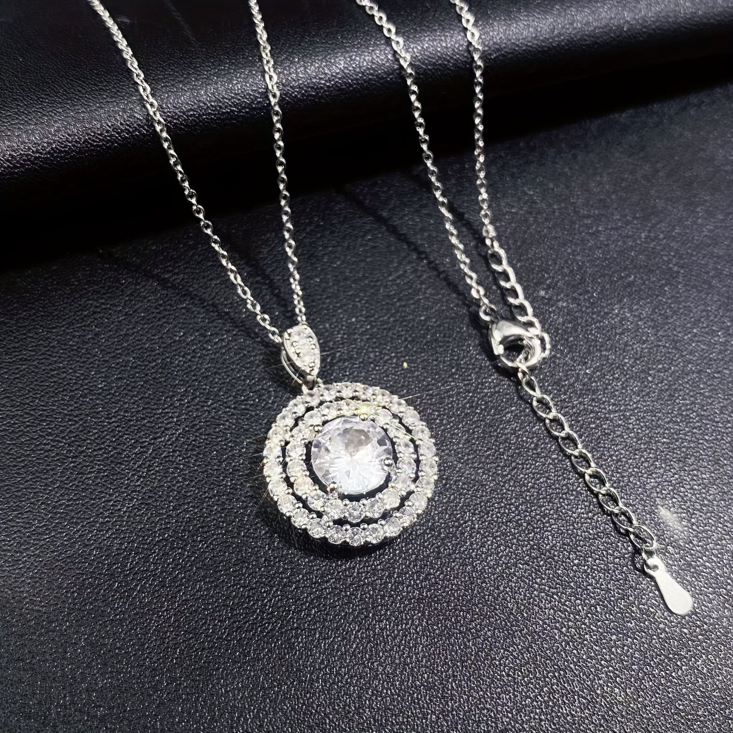 925 Silver 5 Carat Moissanite Necklace Fashionable And Versatile, Suitable For Engagement Wedding Bridesmaid, Daily Wear, Party Gathering Banquet, Birthday Anniversary Gift Valentine'S Day, New Year'S Gift