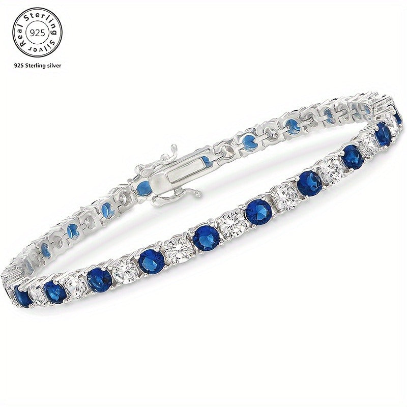 1 Italian Luxury 925 Silver moissanite inlaid Bracelet, Designed And Handmade By An Italian Designer, Perfect As An Anniversary Gift for Your Wife, Suitable for Various Occasions Such As Banquets, And Comes with An Exquisite Jewelry Box