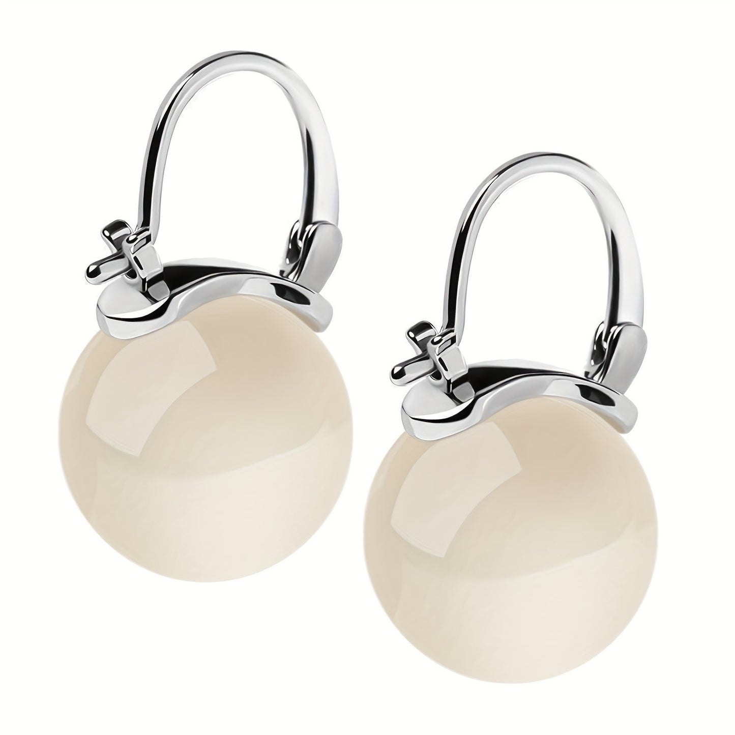 A pair of fashionable and exquisite round bead earrings, simple and elegant design, suitable for daily wear and formal occasions, a perfect gift for women.