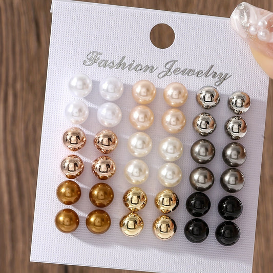 Simple Imitation Pearl Earrings in Casual and Elegant Style, Lightweight for Daily Wear by Women
