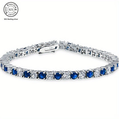 1 Italian Luxury 925 Silver moissanite inlaid Bracelet, Designed And Handmade By An Italian Designer, Perfect As An Anniversary Gift for Your Wife, Suitable for Various Occasions Such As Banquets, And Comes with An Exquisite Jewelry Box