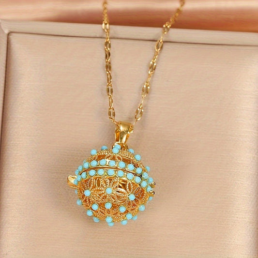 [Gift Spherical Pendant Necklace Elegant] Elegant Creative Fashion Spherical Pendant Necklace Mother's Day Gift Valentine's Day Jewellery Gift Christmas Birthday Gift Thanksgiving Gift