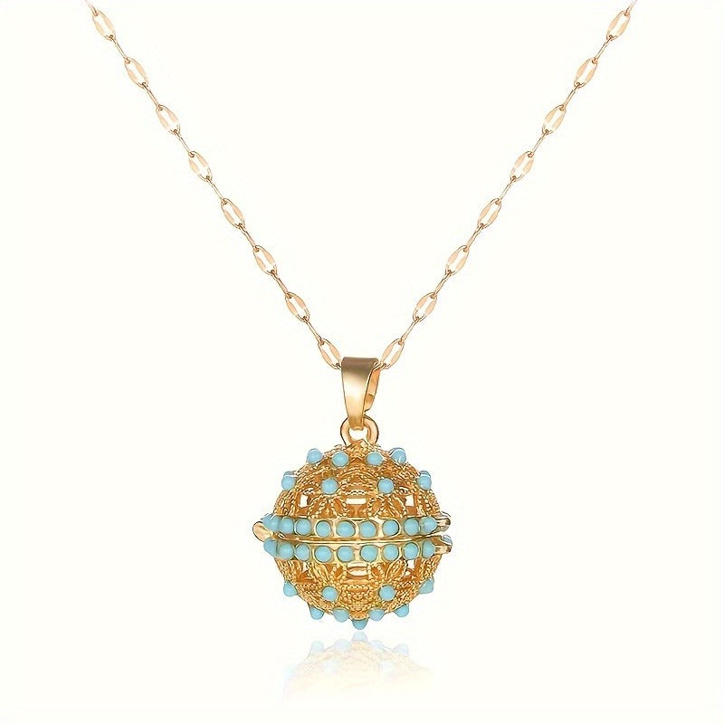 [Gift Spherical Pendant Necklace Elegant] Elegant Creative Fashion Spherical Pendant Necklace Mother's Day Gift Valentine's Day Jewellery Gift Christmas Birthday Gift Thanksgiving Gift