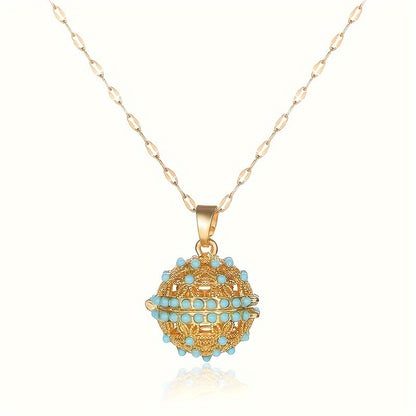 [Gift Spherical Pendant Necklace Elegant] Elegant Creative Fashion Spherical Pendant Necklace Mother's Day Gift Valentine's Day Jewellery Gift Christmas Birthday Gift Thanksgiving Gift