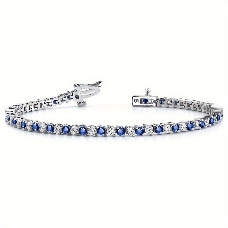 1 Italian Luxury 925 Silver moissanite inlaid Bracelet, Designed And Handmade By An Italian Designer, Perfect As An Anniversary Gift for Your Wife, Suitable for Various Occasions Such As Banquets, And Comes with An Exquisite Jewelry Box