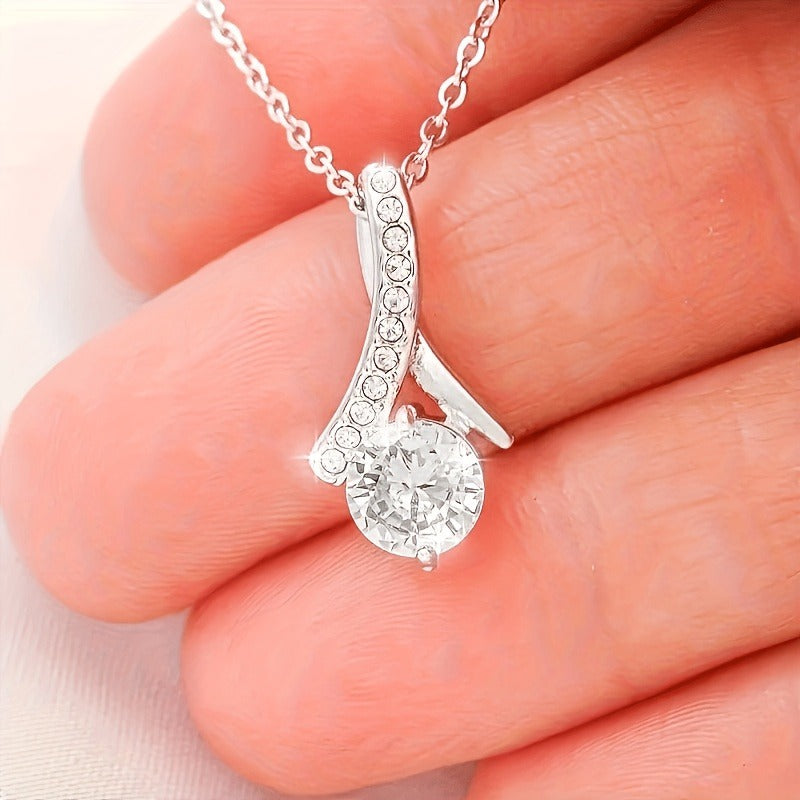 Elegant 925 Sterling Silver Jewelry Set, Synthetic Zirconia Pendant Necklace and Ring Earrings, Sexy Boho Style, Daily & Gift Occasion, All-Season, 2.6g - Ideal for Birthday, Christmas Gifts