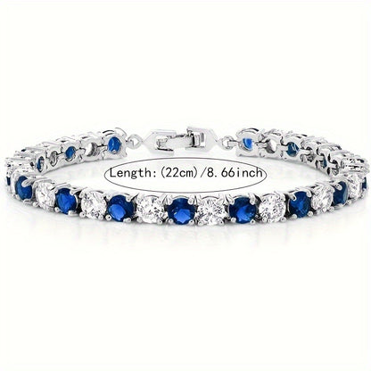 1 Italian Luxury 925 Silver moissanite inlaid Bracelet, Designed And Handmade By An Italian Designer, Perfect As An Anniversary Gift for Your Wife, Suitable for Various Occasions Such As Banquets, And Comes with An Exquisite Jewelry Box