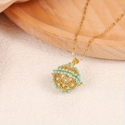 [Gift Spherical Pendant Necklace Elegant] Elegant Creative Fashion Spherical Pendant Necklace Mother's Day Gift Valentine's Day Jewellery Gift Christmas Birthday Gift Thanksgiving Gift