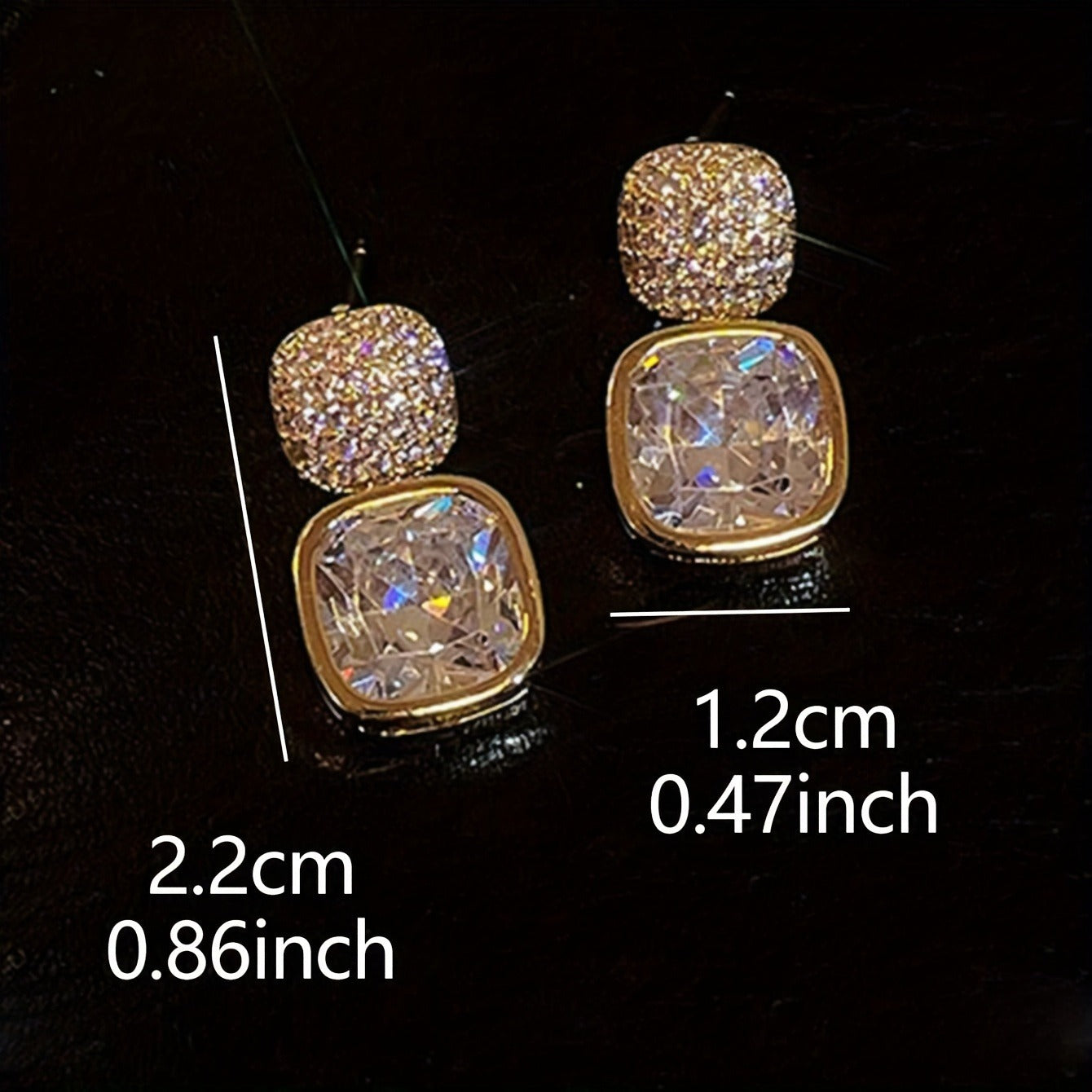 1 Pair of Elegant Vintage-Inspired Geometric Rhinestone Drop & Dangle Earrings for Women, Zinc Alloy with Copper Ear Needle, No Plating, All-Season Versatile Fashion Accessory