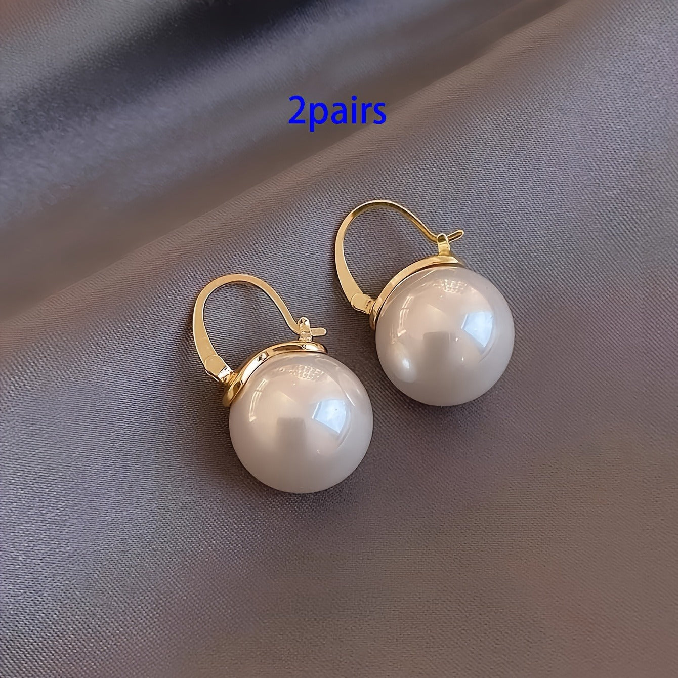 2 Pairs Of Elegant Fake Pearl Earrings, Retro Sexy Style, Women's Fashion Accessories, Suitable For Daily Wear, Weddings And Special Occasions Gifts