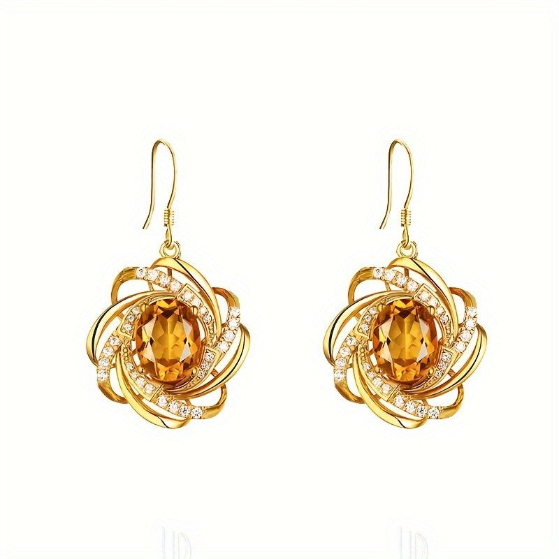 1 Pcs Exquisite Spiral Flower Pendant Necklace - Elegant, Fashionable, Ideal for Valentine's Day, Wedding, Bridal Jewelry Gift