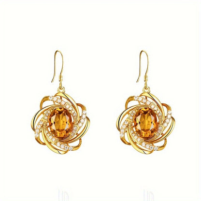1 Pcs Exquisite Spiral Flower Pendant Necklace - Elegant, Fashionable, Ideal for Valentine's Day, Wedding, Bridal Jewelry Gift