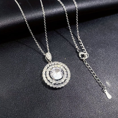 925 Silver 5 Carat Moissanite Necklace Fashionable And Versatile, Suitable For Engagement Wedding Bridesmaid, Daily Wear, Party Gathering Banquet, Birthday Anniversary Gift Valentine'S Day, New Year'S Gift