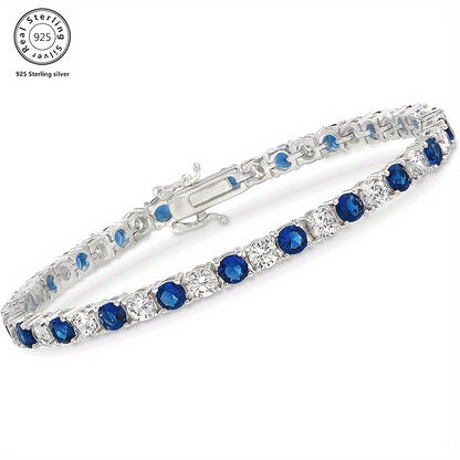 1 Italian Luxury 925 Silver moissanite inlaid Bracelet, Designed And Handmade By An Italian Designer, Perfect As An Anniversary Gift for Your Wife, Suitable for Various Occasions Such As Banquets, And Comes with An Exquisite Jewelry Box
