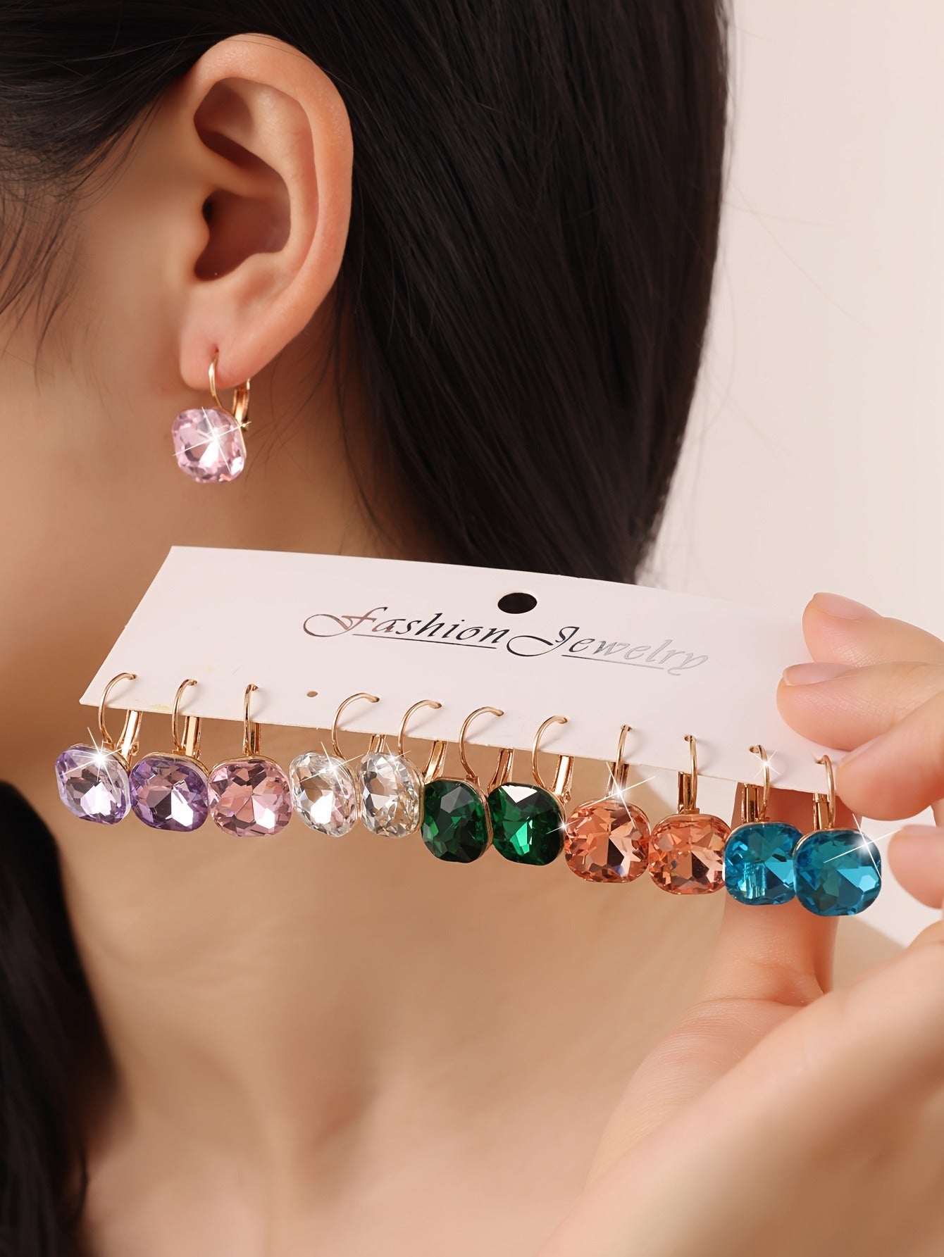 Elegant Cute 14K Golden Plated Zinc Alloy Sugarcube Stud Earrings Set for Women, High-Sheer Daily Wear or Gift Jewelry