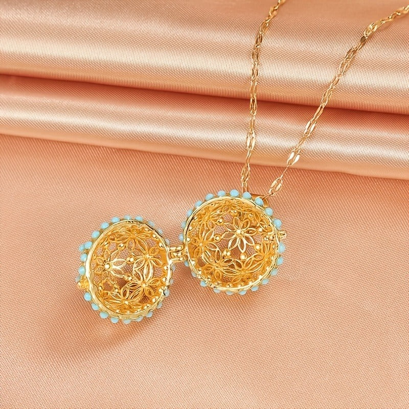 [Gift Spherical Pendant Necklace Elegant] Elegant Creative Fashion Spherical Pendant Necklace Mother's Day Gift Valentine's Day Jewellery Gift Christmas Birthday Gift Thanksgiving Gift
