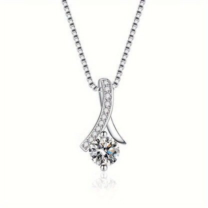 Elegant 925 Sterling Silver Jewelry Set, Synthetic Zirconia Pendant Necklace and Ring Earrings, Sexy Boho Style, Daily & Gift Occasion, All-Season, 2.6g - Ideal for Birthday, Christmas Gifts